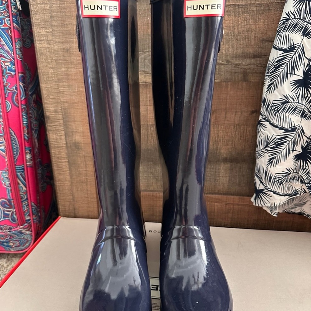 Hunter Navy Rain Boots